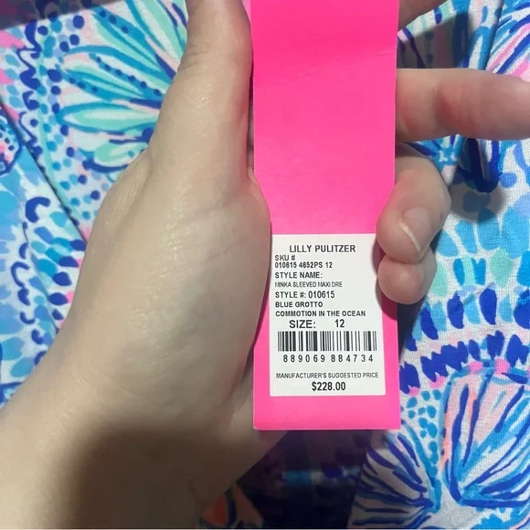 NWT Lilly Pulitzer Minka Maxi Dress Commotion in the Ocean sz 12 - Picture 10 of 15